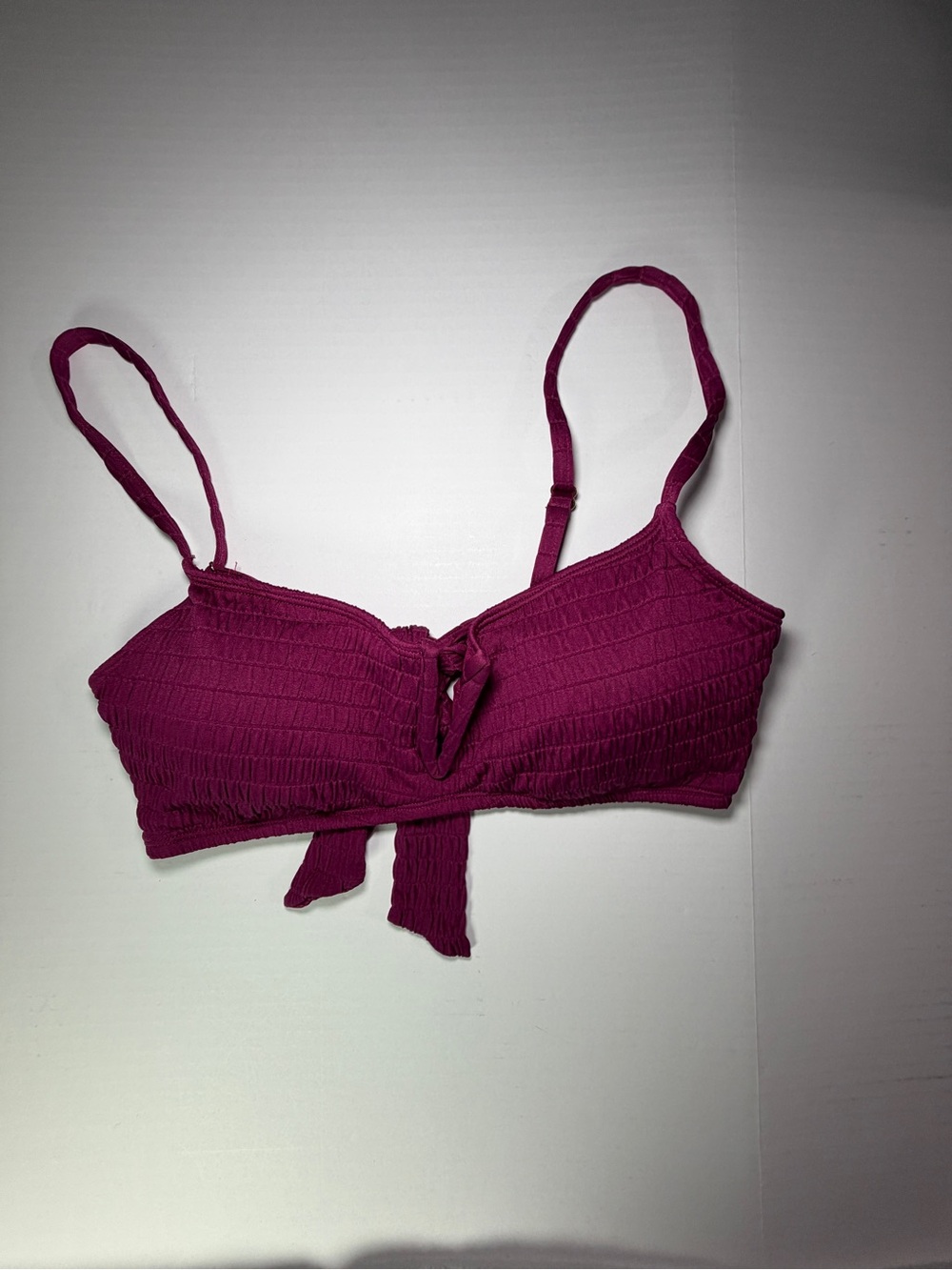 Bleu Rod Beattie Magenta Smocked Tie-Front Bikini Bralette bottoms avail 2 bndl